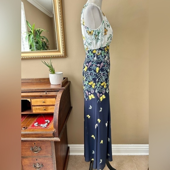 Anthropologie Erin Fetherston Butterfly Garden Gown Sleeveless Mermaid Size 4 - Picture 6 of 13